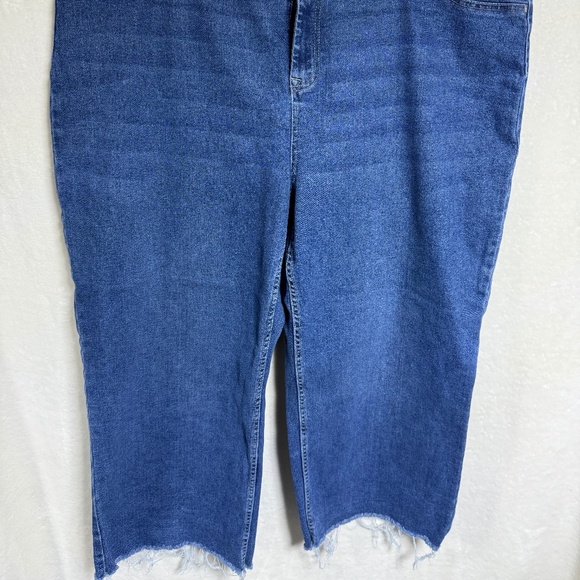 Dex Women's Capri Jeans Size 24 Stretch High Rise Loose Fit, Raw Hem, Wide Leg - Picture 2 of 11